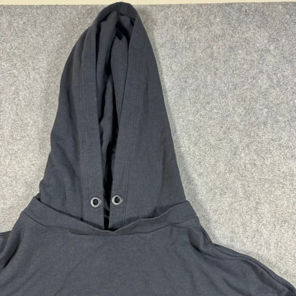 Alo Yoga Hoodie Womens XS Black Cropped Mesh Trim Back Cutout Fleece Sweatshirt